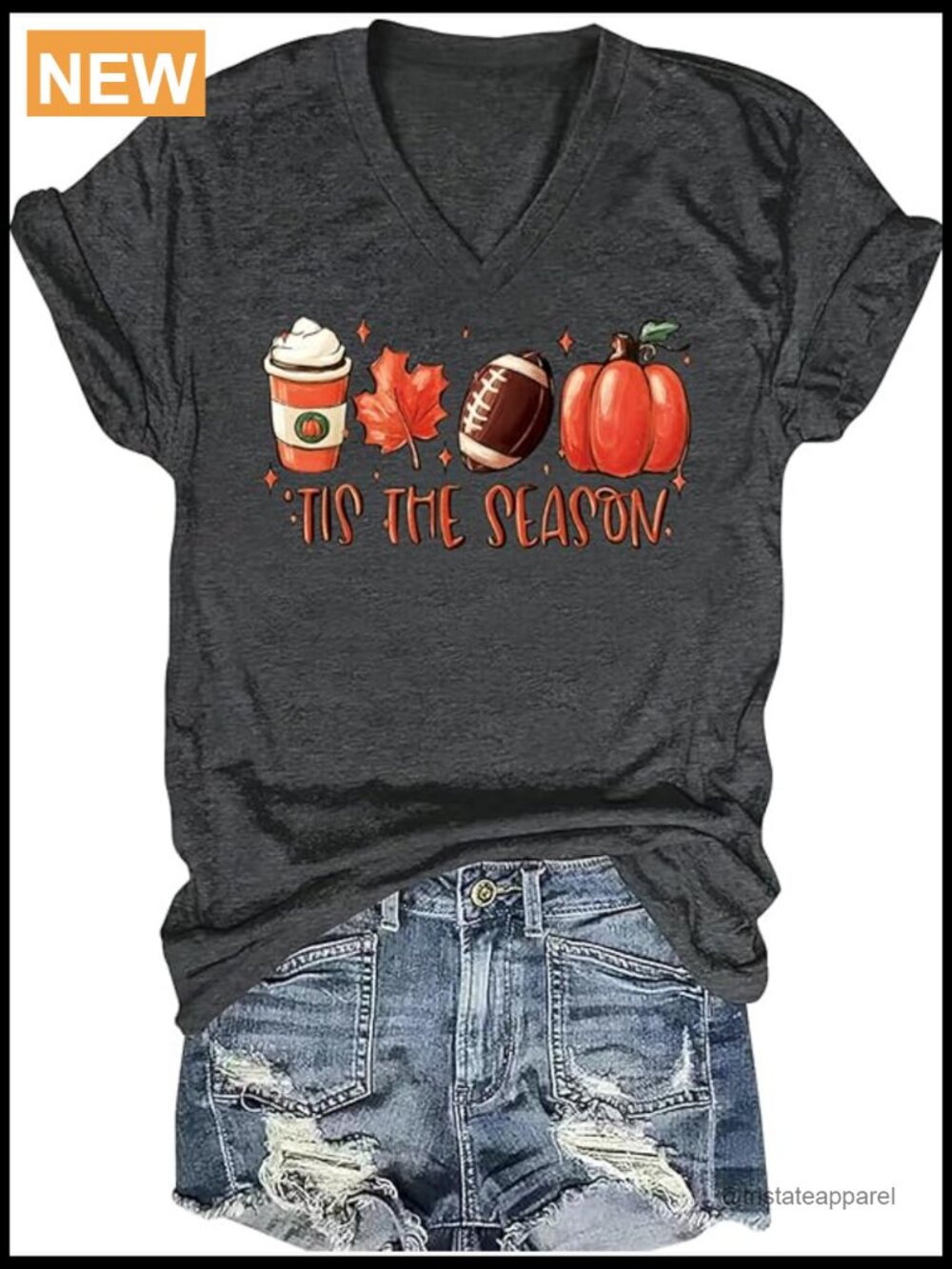 Boho Floral Wildflower V Neck Tee Casual Short Sleeve T Shirt